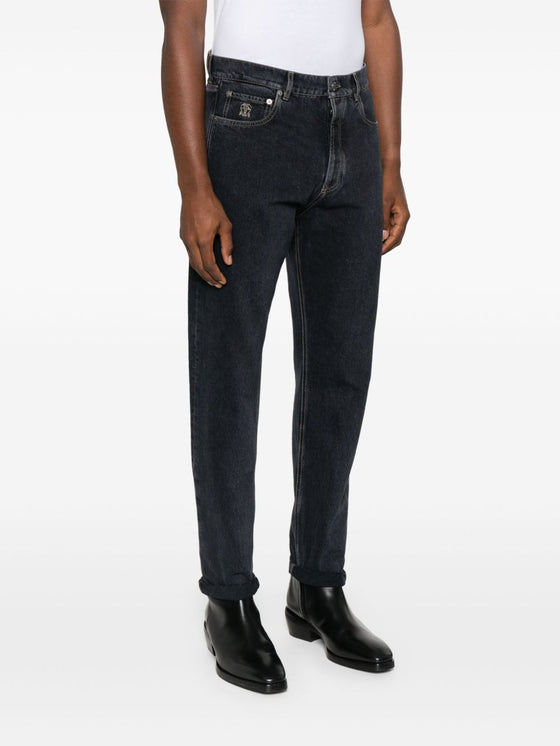 Brunello Cucinelli Logo-embroidered jeans