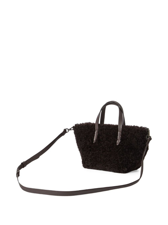 Brunello Cucinelli BC Duo mini bag in curly shearling with monili