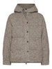 Brunello Cucinelli Buttoned chevron down jacket in virgin wool and silk with hood