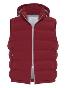  Brunello Cucinelli Bonded taffeta down vest with heat-bonded seams and detachable hood