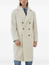 Brunello Cucinelli One-and-a-half-breasted coat in wide cashmere corduroy with patch pockets and metal buttons