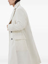 Brunello Cucinelli One-and-a-half-breasted coat in wide cashmere corduroy with patch pockets and metal buttons