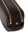 Brunello Cucinelli Textured grain leather beauty case with double zip