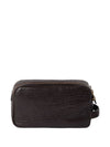 Brunello Cucinelli Textured grain leather beauty case with double zip