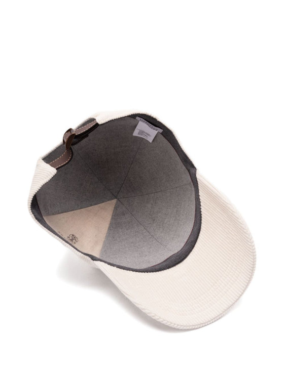 Brunello Cucinelli Baseball hat in comfortable cotton and cashmere corduroy with embroidered logo