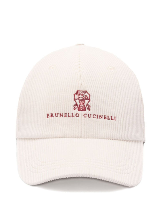 Brunello Cucinelli Baseball hat in comfortable cotton and cashmere corduroy with embroidered logo