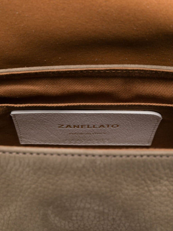 Zanellato Baby Postina messenger bag in nubuck leather brown brandy
