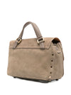Zanellato Baby Postina messenger bag in nubuck leather brown brandy
