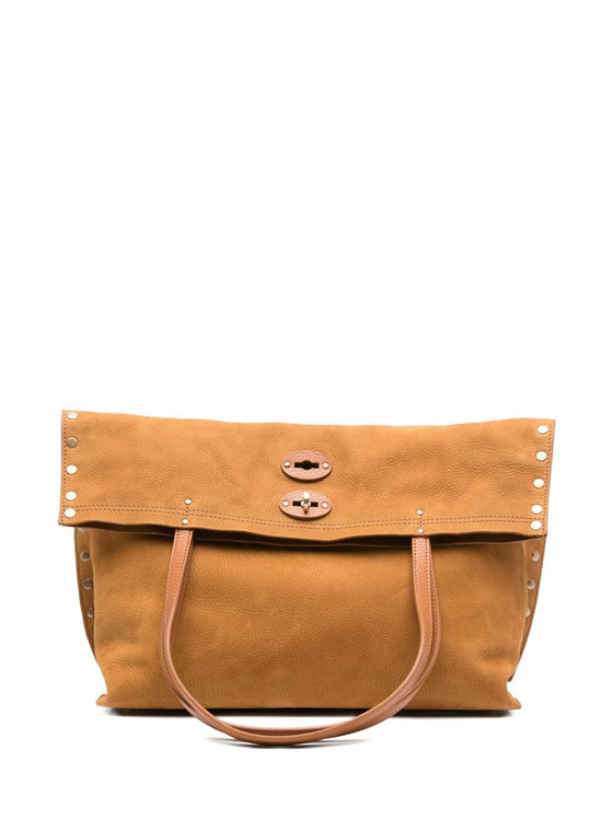 Zanellato studded foldover tote bag