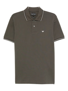  Emporio Armani Tipped stretch short sleeve polo shirt