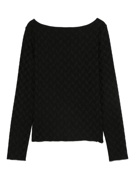 Emporio Armani Jacquard jersey sweater with geometric pattern
