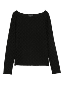  Emporio Armani Jacquard jersey sweater with geometric pattern