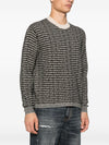 Emporio Armani Virgin wool sweater with jacquard logo and all-over signature
