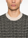 Emporio Armani Virgin wool sweater with jacquard logo and all-over signature