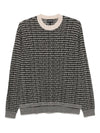 Emporio Armani Virgin wool sweater with jacquard logo and all-over signature