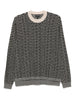 Emporio Armani Virgin wool sweater with jacquard logo and all-over signature