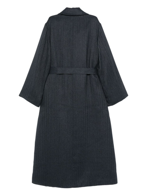 Emporio Armani Striped double-breasted coat