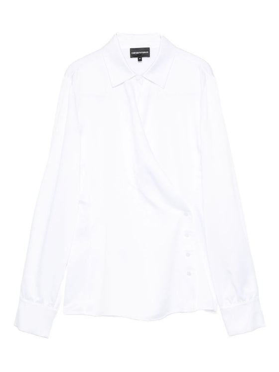 Emporio Armani Wrap-front button-detail blouse