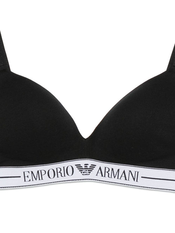 Emporio Armani ASV organic-cotton, padded triangle bra with logo underband