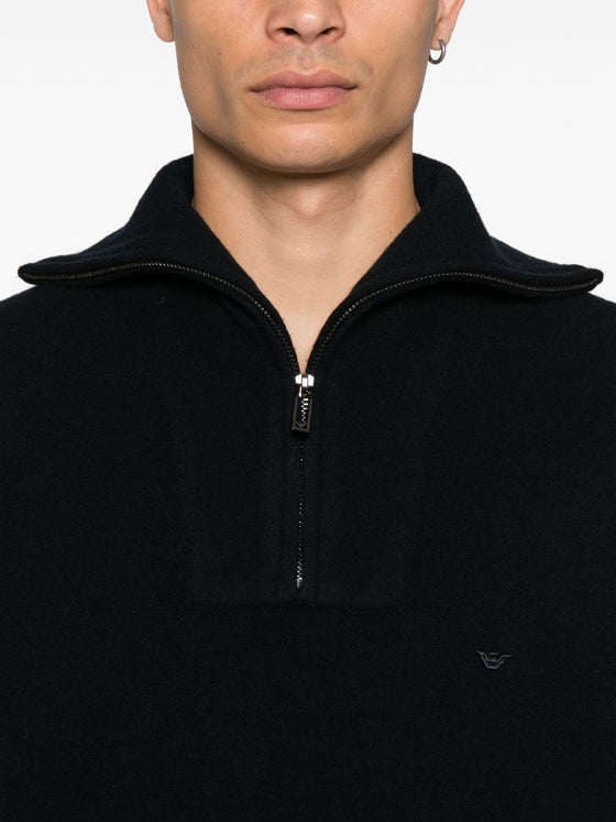 Emporio Armani Half-zip wool sweater