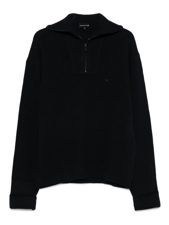 Emporio Armani Half-zip wool sweater