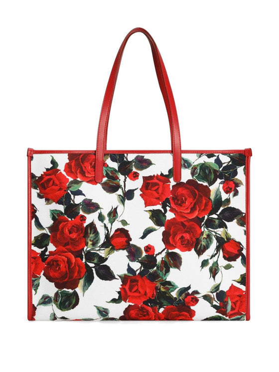 Dolce & Gabbana Large rose-print shoulder bag