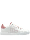 Dolce & Gabbana-Portofino Light Strobel sneakers in white and pink calf leather