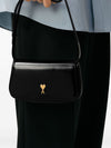 Ami Paris Glazed Leather Small Crossbody Paris Paris Bag
