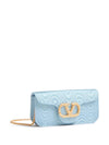 Valentino Garavani Locò Moiré Fabric Clutch with Jewel Logo