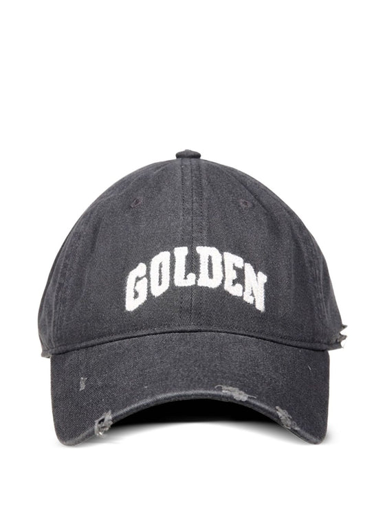Golden Goose cotton baseball cap with a lived-in finish