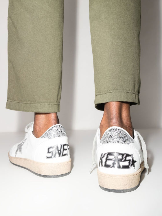 Golden Goose Ball Star Wishes in nappa leather with glitter star and heel tab