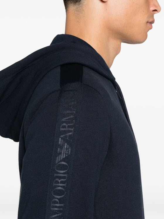 Emporio Armani Logo-detail hooded zip-up sweatshirt