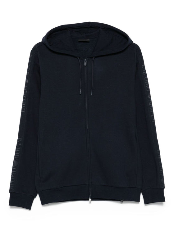 Emporio Armani Logo-detail hooded zip-up sweatshirt