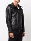 Emporio Armani Lambskin hooded jacket drawstring