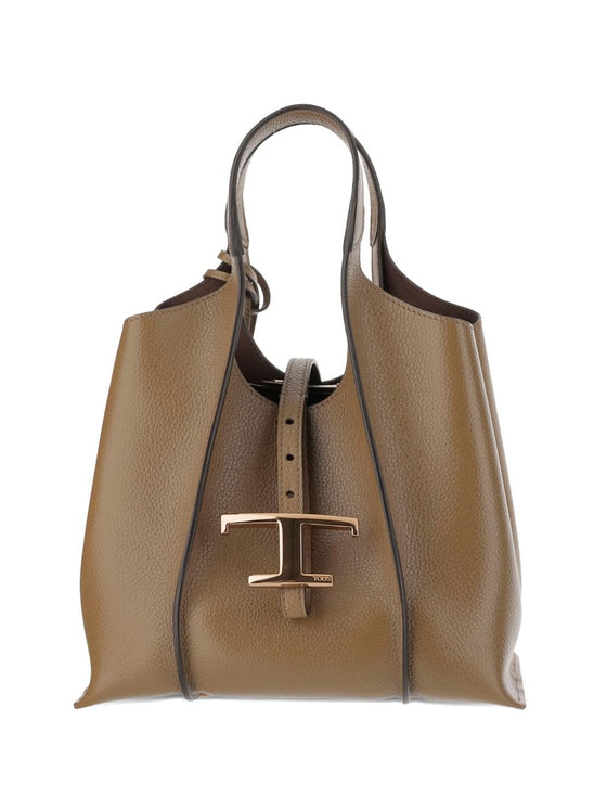 Tod's T Timeless Mini Leather Shopping Bag