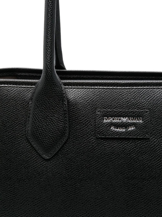 Emporio Armani Large shopper with palmellato finish