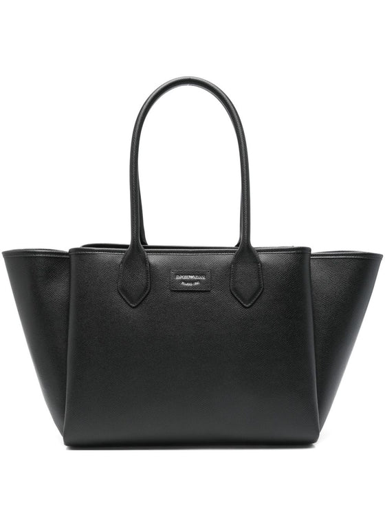 Emporio Armani Large shopper with palmellato finish