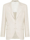 Brunello Cucinelli Linen, wool and silk diagonal deconstructed Cavallo blazer