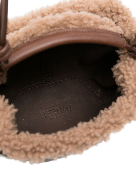 Hereu Leather shearling tote bag