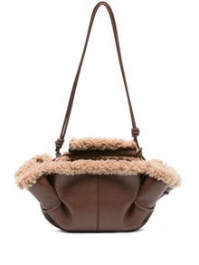  Hereu Leather shearling tote bag