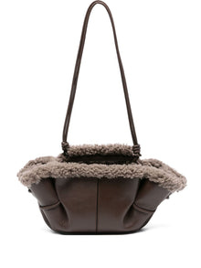  Hereu Leather shearling tote bag