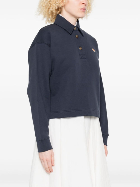 Maison Kitsuné Fox-embroidered polo top