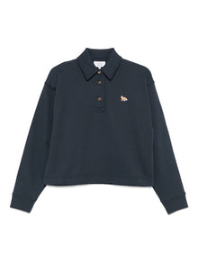 Maison Kitsuné Fox-embroidered polo top