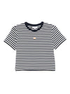 Maison Kitsuné Baby fox-embroidered striped cropped top