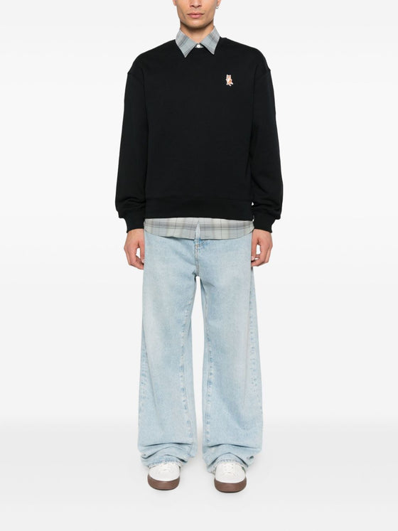 Maison Kitsuné Fox-embroidered cotton sweatshirt