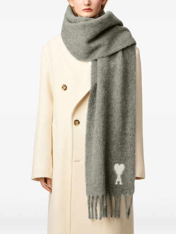 Ami Paris Ami De Coeur wool scarf