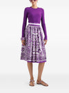 Dolce & Gabbana Gathered twill skirt with maiolica print