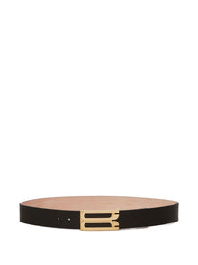  Victoria Beckham Jumbo Frame Belt In Black Grained Leather