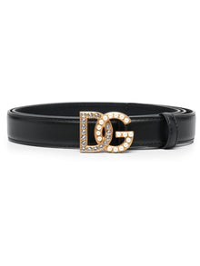  Dolce & Gabbana DG-logo embellished leather belt