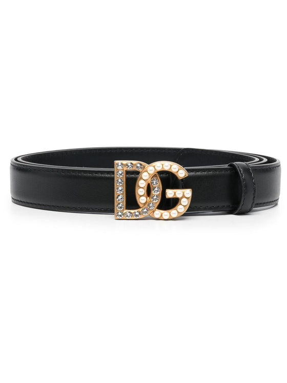 Dolce & Gabbana DG-logo embellished leather belt